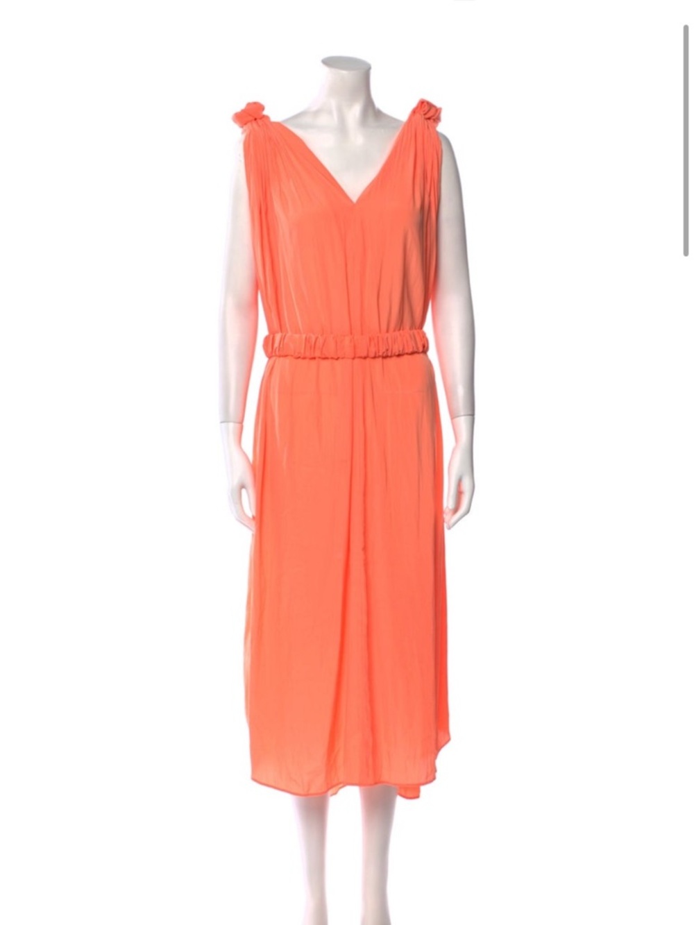 SMYTHE knot dress in neon coral